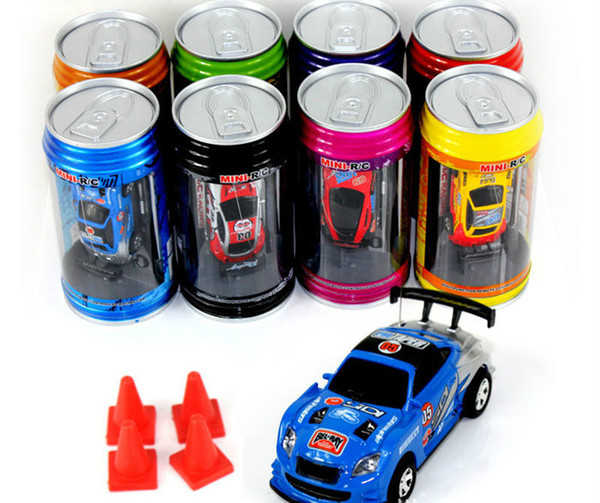 HOT 8 color Mini-Racer Remote Control Car Coke Can Mini RC Radio Remote Control Micro Racing 1:64 Car perfect as gift JC116