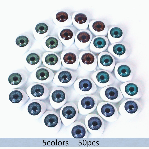 Not Self-adhesive 50PC 8mm reborn dolls eyes Oval Hollow Back Plastic Eyes For Doll Mask DIY B eyes Doll accessories