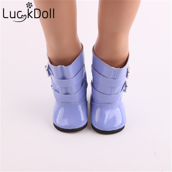 LUCK DOLL New arrivals 9 kinds of color rain boots for 18 inch American girl doll accessories, best birthday present