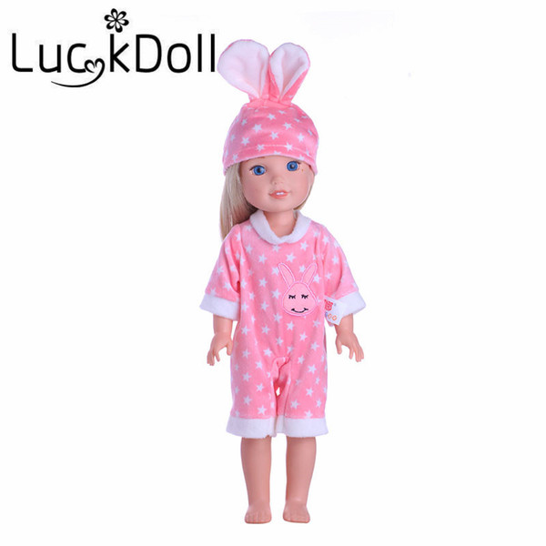 lucky doll New arrives cute rabbit pajamas for 14.5 inch American girl doll accessories, children's gift(Only clothes)