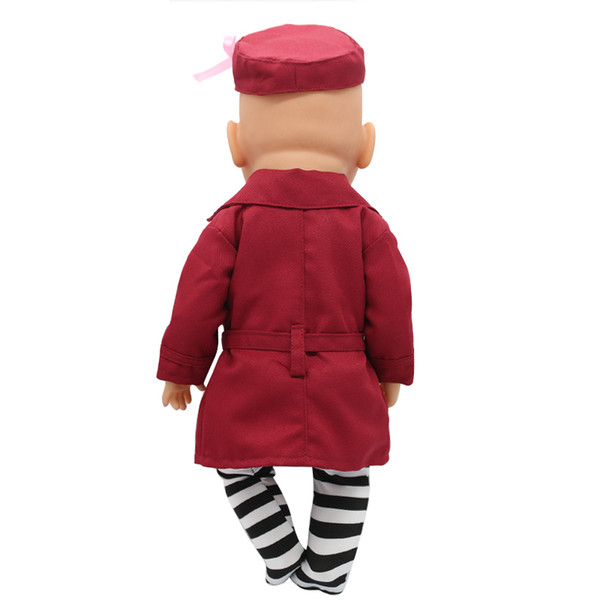 Zapf Baby Born Doll Clothes Stewardess Uniforms + Hat + Sock Suit Fit 43cm Zapf Baby Born Doll Accessories Girl Gift X-164