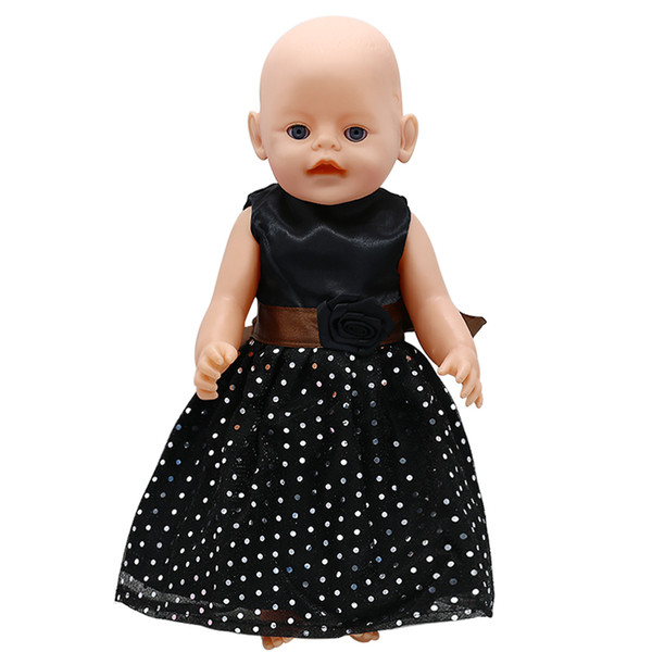 Zapf Baby Born Doll Clothes 4-Style Black Dress Fit 43cm Zapf Baby Born Doll Accessories Girl Gift X-185