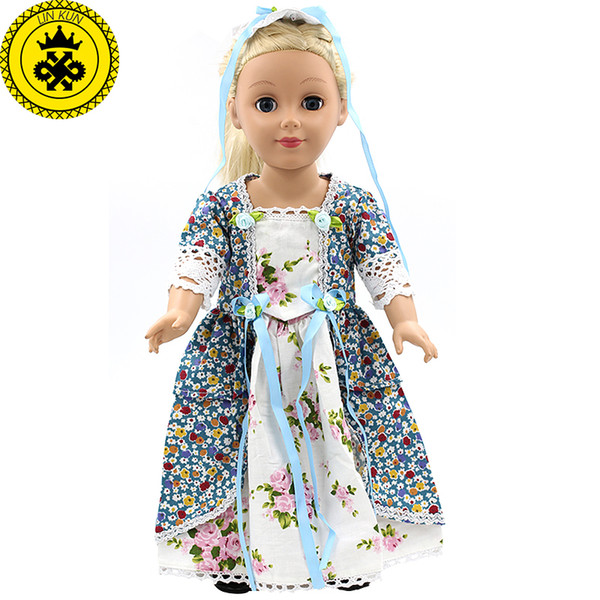 Dolls Accessories Japan Fashion Multicolor Print Dress Outfit Fits American Girl Doll and other 18 inch Dolls MG72-73