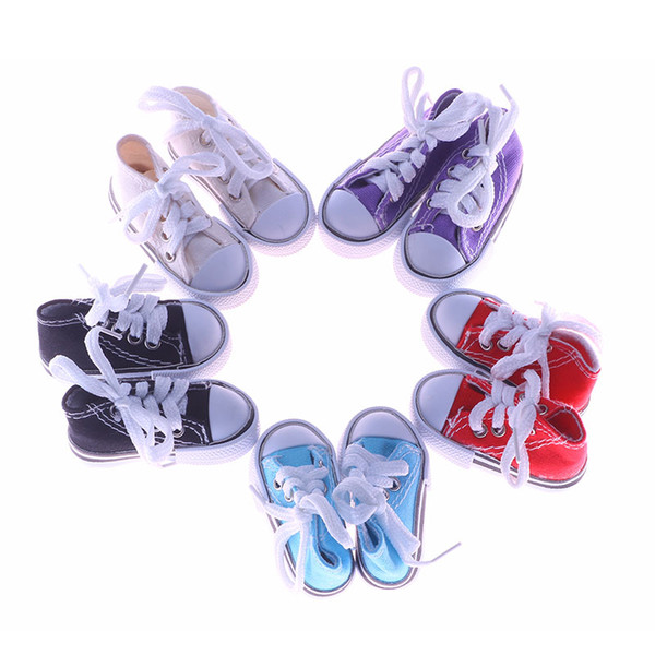 High quality handmade 5 color 7.5cm canvas shoes for 1/4 BJD doll accessories