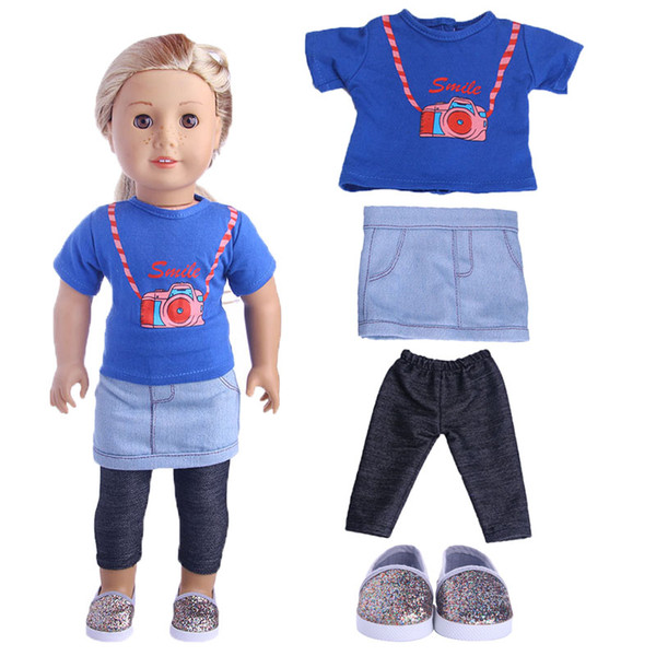 Fleta Fashion Three piece set&shoes fit 18 inch doll accessories baby the best gift n1065