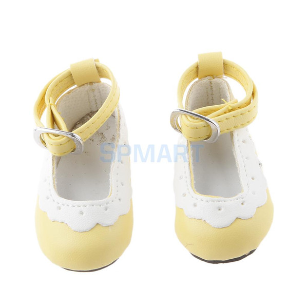 Pair of Round Toe Flat Ankle Strap Shoes for 1/4 42-45cm 18'' BJD Dolls Clothing doll Accessories