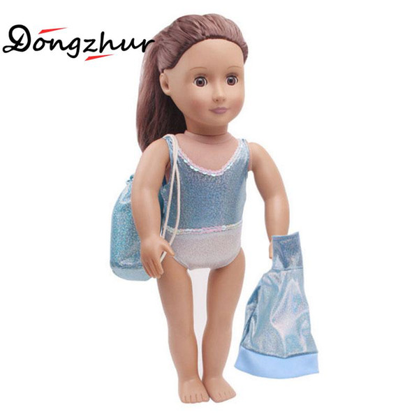 1set 18 Inch American Girl Doll Clothes Blue Jacket Bag Set 18 Inch Doll Accessories Princess Doll clothes Girl birthday present