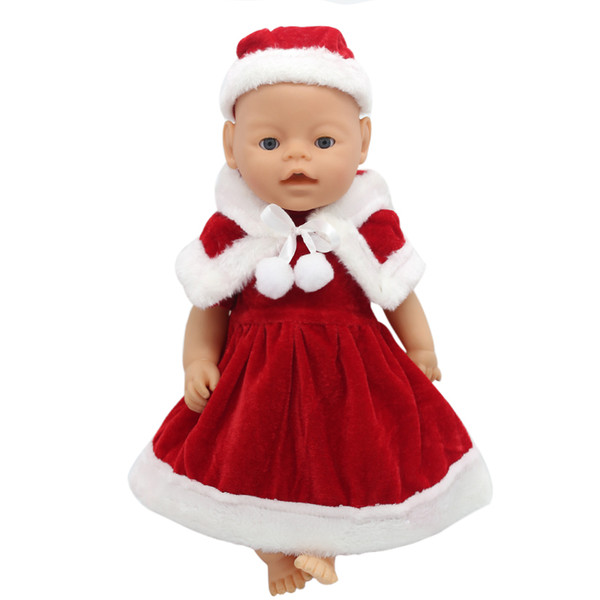 Zapf Baby Born Doll Clothes Red Christmas Dress Suit Fit 43cm Zapf Baby Born Doll Accessories Christmas Gift X-168