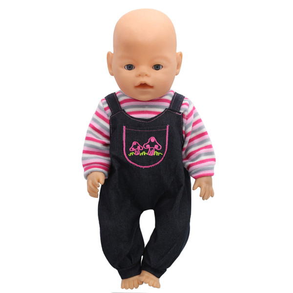 Baby Born Doll Clothes Colorful Stripes Romper Suit Fit 43cm Zapf Baby Born Doll Accessories Birthday Gift X-143