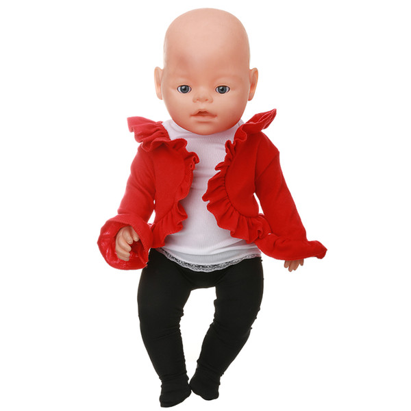 Doll Accessories Baby Born Doll Clothes Red Dance Costume Suit Fit 43cm Zapf Baby Born Doll Birthday Gift X-104