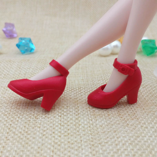 Red High Heel Shoes For Blythe Dolls 1/6 Fashion Shoes For Licca Doll Mini Shoes For Momoko 1/6 BJD Doll Accessories