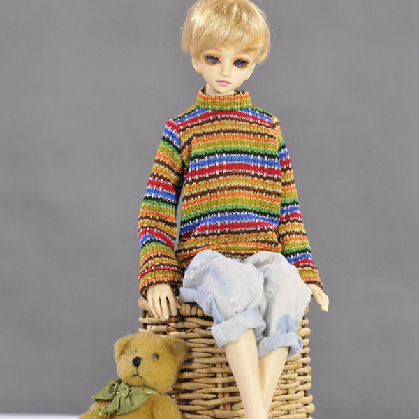 Casual Knitwear Sweater Outfit for 1/4 BJD SD LUTS Dolls Dollfie Dress Up Multicolored Clothes Dolls Accessories Toy for Kids