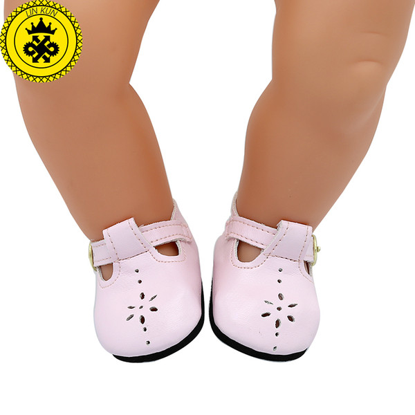 Baby Born Doll Shoes Pink Leather Shoes Fit 43cm Zapf Baby Born Doll Accessories Girl Gift xie576