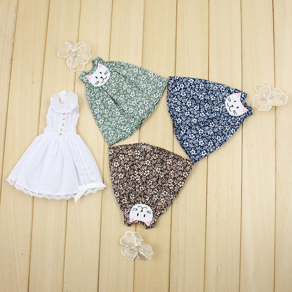 Blythe doll clothes new summer simply style sleeveless flower dress available for Blythe AZONE Licca doll accessories