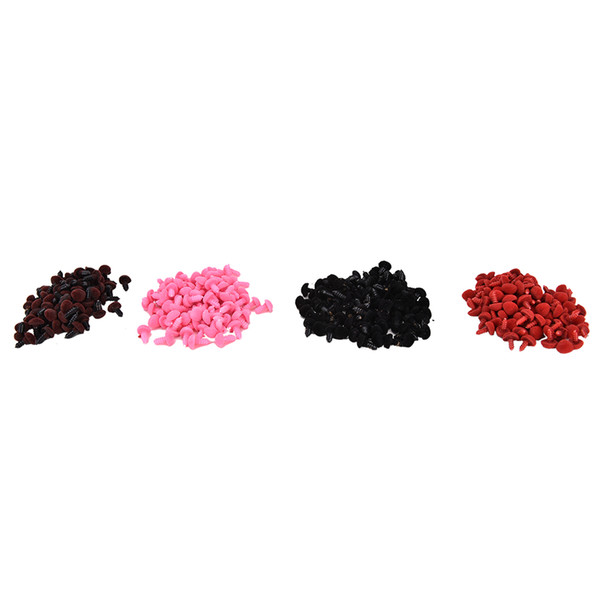 4 Colors 100Pcs/Set Hot Plastic Bear Noses Triangle Velvet Noses Buttons DIY Toys Dolls Accessories