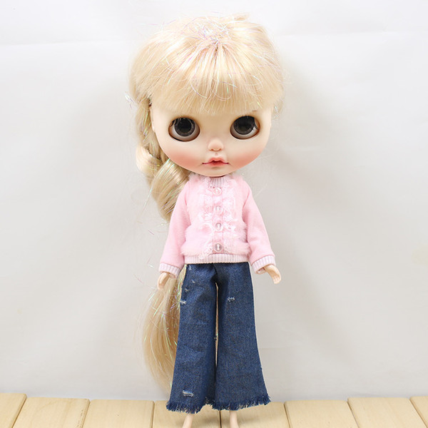 Blythe doll plush coat with jeans available for 1/6 Blythe AZONE Licca Chole Pullip doll accessories