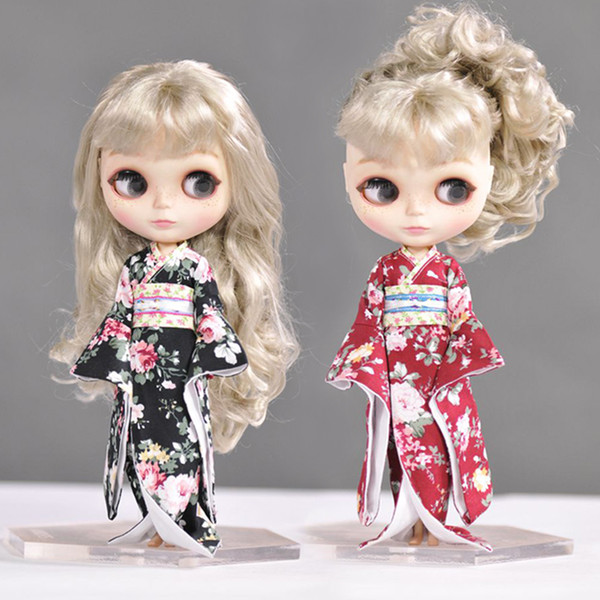 2017 NEW Fashion 1 PCS 1/6 Japanese Kimono for Blyth Doll Clothes Doll Accessories Christmas Toys Gift