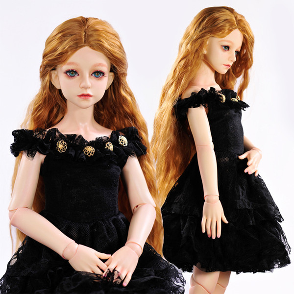 1/3 1/4 BJD SD Dolls Dress Clothes Black Colors Shoulder Party Dress Birthday Gift For Girl Kid Toy Clothes Dolls Accessories