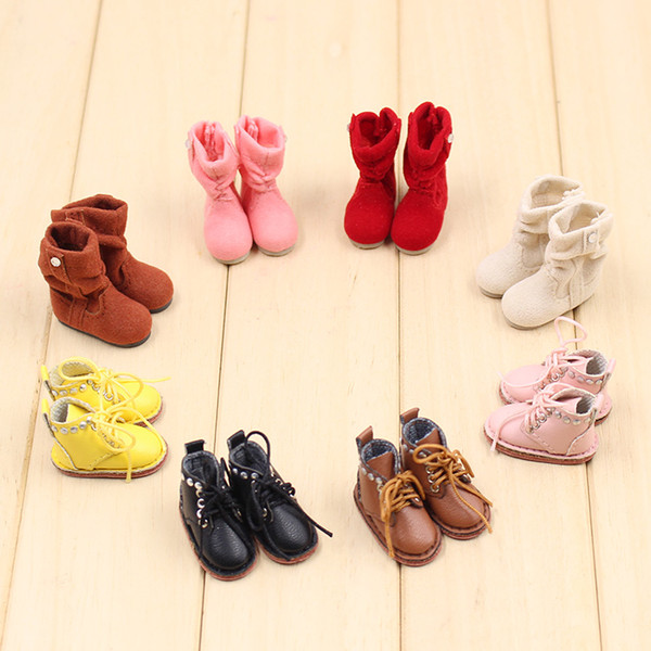 T02-X107 Blyth Doll clothes 1/6 dolls Accessories Joint body handmade girl leather shoes Martin boots 1pair