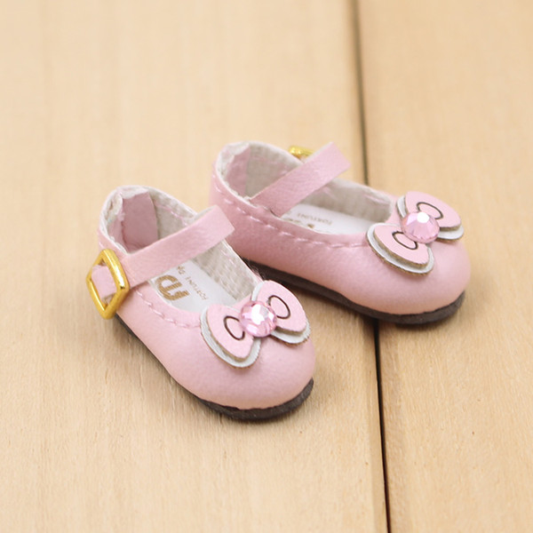 T02-X106 Blyth Doll clothes 1/6 dolls Accessories Joint body handmade girl lovely cute colorful Flat bow shoes 1 pair