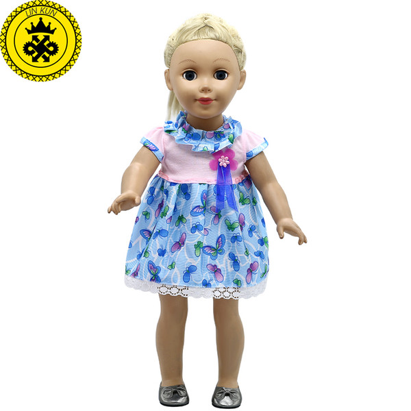 Doll Accessories American Girl Doll Clothes 6 Colors Princess Dress for 16-18 inch Dolls boneca american girl T13