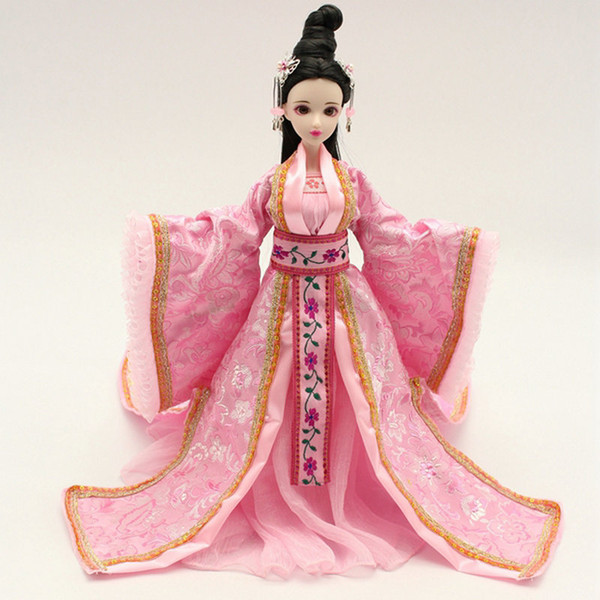 Pure Handmade Chinese Ancient Costume Doll Clothes for 29CM Kurhn Doll or OB27 Bjd 1/6 Body Doll Girl Toys Dolls Accessories