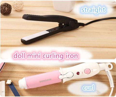 Blyth BJD SD doll curling iron mini high temperature wig curl straight SD doll Change makeup tools doll accessories