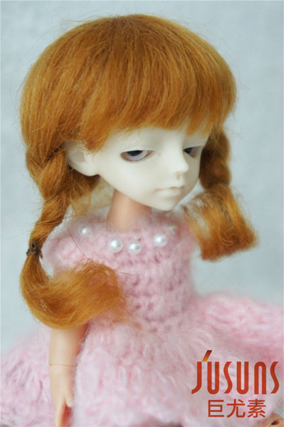 JD143 1/12 Fashion BJD mohair doll wigs 4-5 inch short twin braid wig Doll accessories