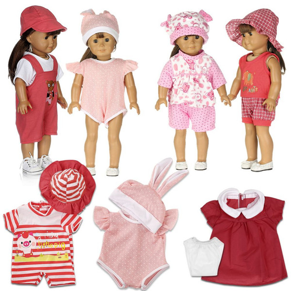 Sanheshun 8 Style Doll Accessories Dresses Collection Fit For 18 Inch American Girl Doll Clothes Pants And Hat Suit Kids Gift