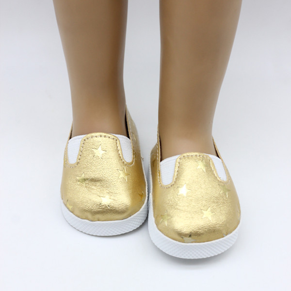 Five-pointed Star Casual Leather Shoes for BJD Doll As for 18 inch American Girl Doll Shoes Doll Accessories Girl Birthday Gift