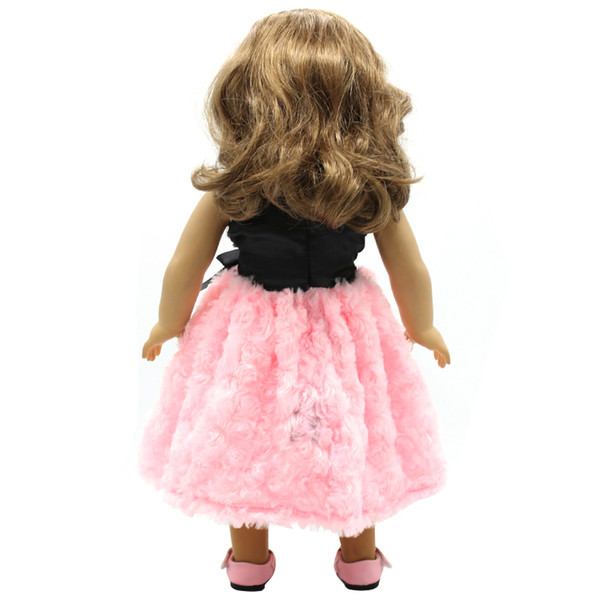 Doll Accessories American Girl Dolls Clothes Black Bow Red Pink Dress Cosplay for 16- 18 inch Dolls Girl Gift X-48