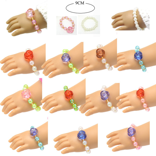 1pair Girl Doll Pearl Bracelets Fits Our Generation Doll 18 inches Girl Doll Clothes And Accessories