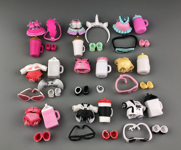 Free Ship 1 Set LOL Doll Clothes Glasses Bottle Shoes Accessories Lol Accessories On Sale Original LOL Dolls Collection