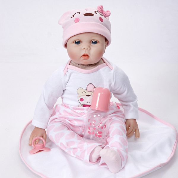 Soft Body Lifelike Princess Girl Reborn Doll 22 Inch Realistic Silicone Real Touch Newborn Babies Toy With Clothes Kids Birthday Xmas Gift