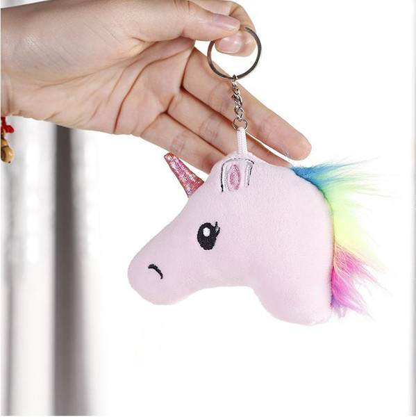 New On , 3Colors - Kawaii NEW Small 7CM Unicorn Plush Stuffed Animal DOLL TOY ; Key Ring decor Plush TOY DOLL