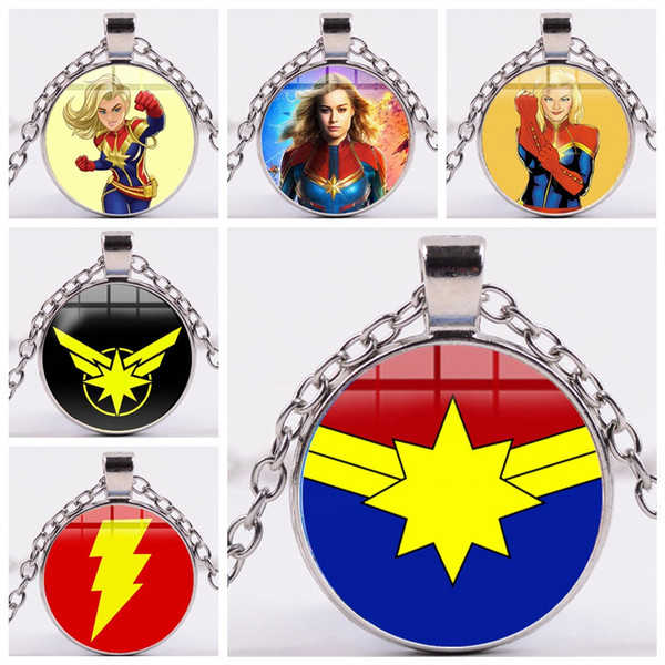 Captain Marvel Jewelry SuperHeroe The Avengers Logo Style Metal Pendant Pendant Letter A Necklace Porte Clef Chaveiro Key Holder