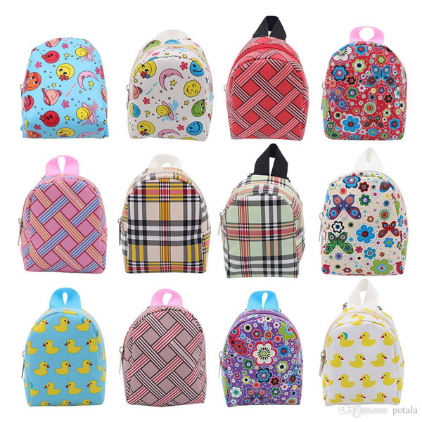 American Girls Pure Color Fashion 1:6 Dolls Bag Backpack For Blythe Doll Knapsack Packsack For Girls Dollhouse 1/6 mini Doll Accessories