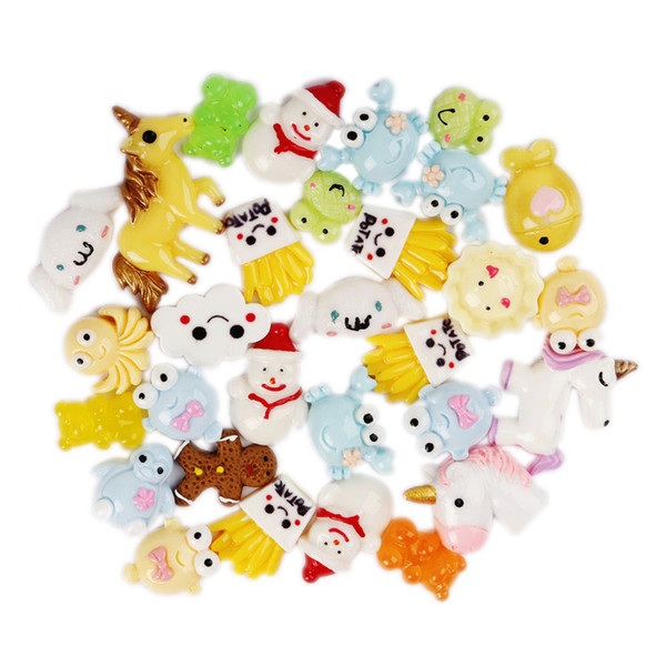 30pcs mix design dessert Ice Cream Resin Flat back Cabochon Art Supply Decoration Charm Craft