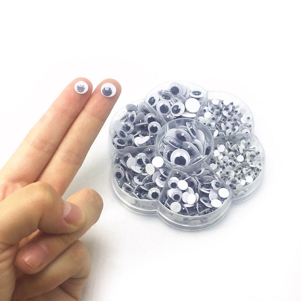 700Pcs/Box 7 Sizes 4-12mm DIY Round Self-adhesive Wiggly Googly Eyes For Doll Toy C00960