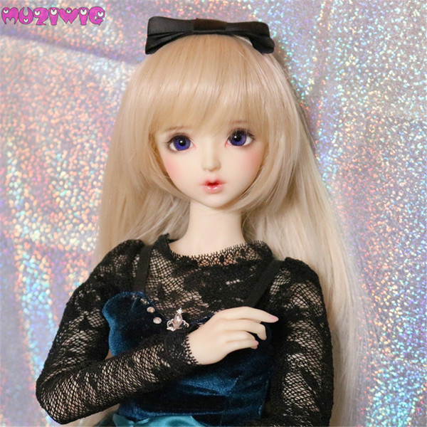 MUZIWIG New Arrival Golden Color Long Straight Hair Wigs for 1/3 1/4 1/6 BJD Dolls