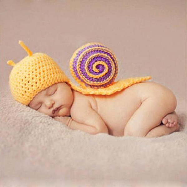 Baby Snail Style Costume Photo Prop Knitting Crochet 0-12 Month Newborn Photography Props Outfits Photo Prop Handmade Knit Funny 2017