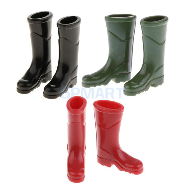 3 Pairs 1/12 Scale Dollhouse Miniature Rubber Rain Boots Home Garden Yard Decoration