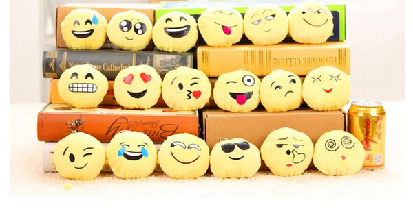 BFFA128 QQ Emoji key chain Smiley Pillow Accessori Small Plush Doll Keychain Pendant Emotion Yellow Expression Stuffed Toys Christmas gift