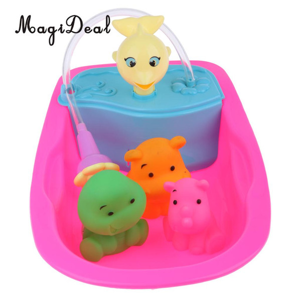 Cute Play House Toys Bath Tub Furniture Decoration Baby Doll Bath Set for Mellchan Baby Doll Toy Doll Bath Accessories