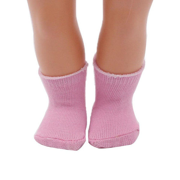 2 Pairs 18 Inch Doll Socks Fits Girl Doll Clothes & More, Pink Color Sock Baby Born