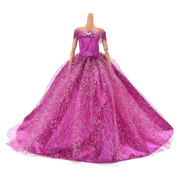 2018 7 Colors Available High Quality Handmake Wedding Princess Dress Elegant Clothing Gown For for Barbie Doll Dresses