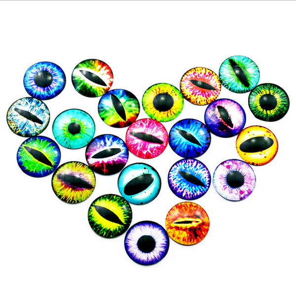 60Pcs 12MM Colorful Dolls Eyes DIY Craft Eyes Dinosaur Animal Time Gem Accessories No Self-adhesive Tempo Kids Toys Gifts