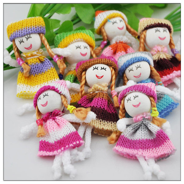 Girl Doll Crochet Appliques Wedding Decor Craft Mix DIY Jewelry Doll Mobile Phone Hang Act The Role Offing Wool Doll Mini Sex Doll