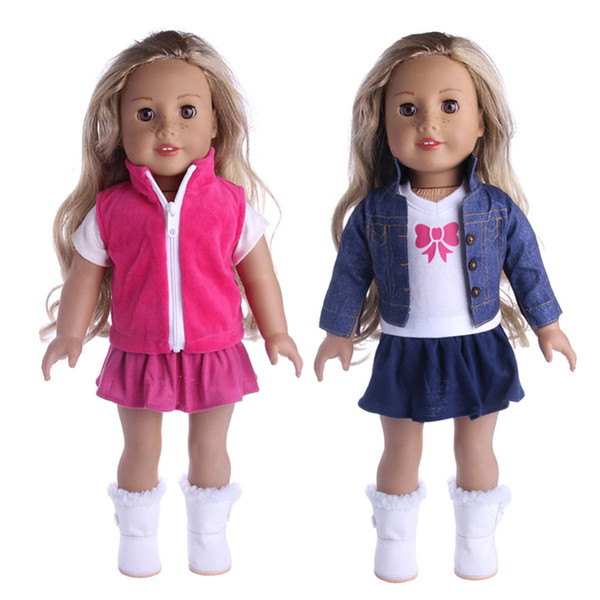 New Clothes Dress Outfits Pajamas for 18 inch American Girl Doll Cowboy Suit Our Generation Accessories Wholesale