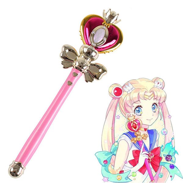 [TOP] Light Sailor Moon Wand Magic Henshin Rod Musical Glow Heart Stick Sailor Moon Crystal Anime Figure Cosplay Toy Girl Gift